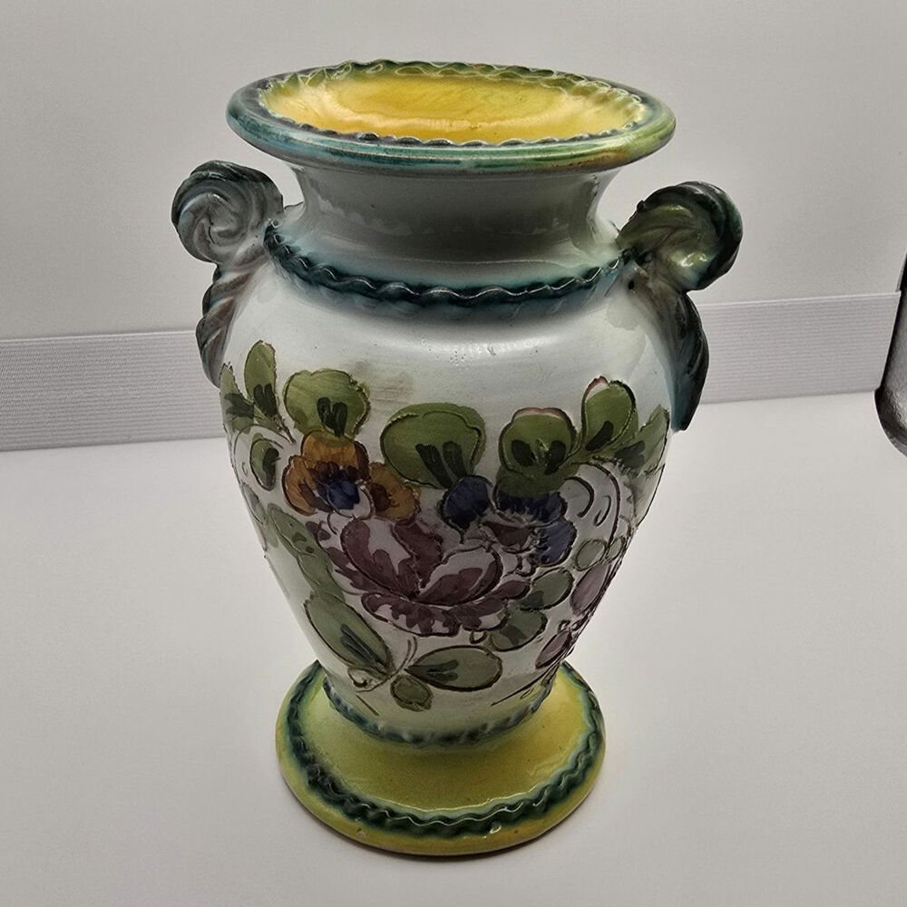 Vintage Vase Italy Handpainted